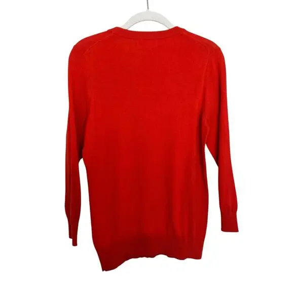 Banana Republic Silk Blend Carpe Diem Crew Sweater  in Bitter Orange Women's MP - Picture 4 of 8